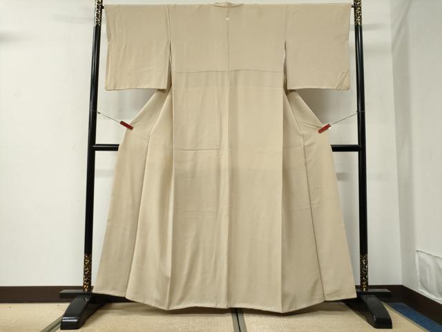 平和屋着物●加賀友禅の巨匠　初代　由水十久監修　色無地　練色　正絹　逸品　CABG0395yc