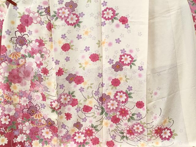 平和屋着物●豪華振袖　駒刺繍　舞桜文　暈し染め　正絹　逸品　CABG0398yc