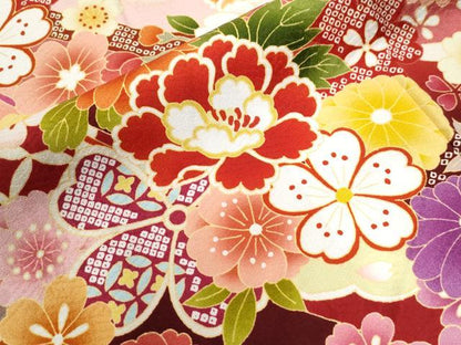 平和屋着物●豪華振袖　駒刺繍　舞桜文　暈し染め　正絹　逸品　CABG0399yc