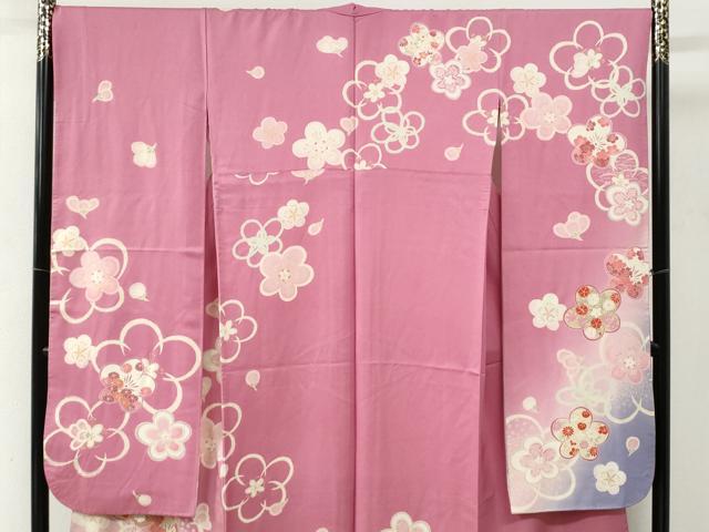 平和屋着物●豪華振袖　舞花文　暈し染め　金通し地　正絹　逸品　CABG0400yc