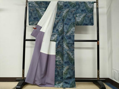 平和屋着物●都喜ヱ門　本場大島紬　7マルキ　総絣　樹林文　藤絹織物謹製　正絹　逸品　CABG0404yc