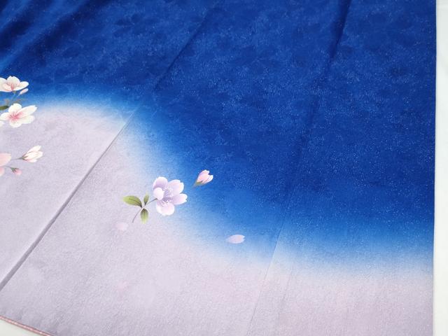 平和屋着物●豪華振袖　草花文　暈し染め　金通し地　正絹　逸品　CABG0405yc