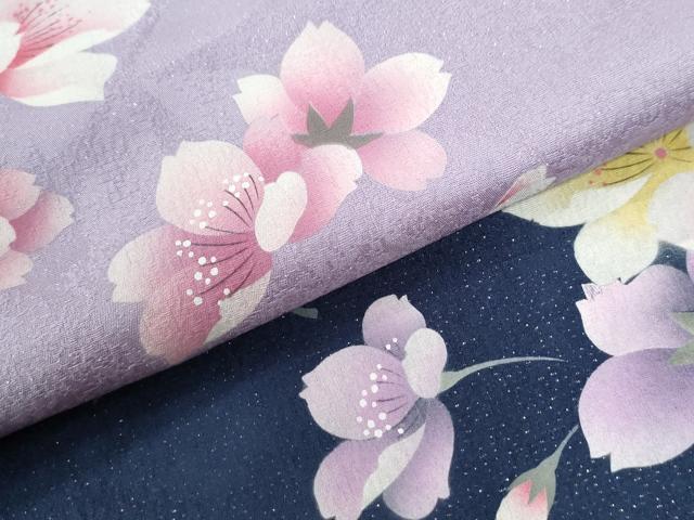 平和屋着物●豪華振袖　草花文　暈し染め　金通し地　正絹　逸品　CABG0405yc