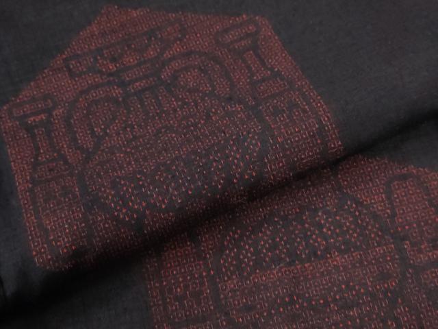 平和屋着物●本場結城紬　重要無形文化財　飛び亀甲柄　100亀甲　亀甲陶器文　正絹　逸品　CABG0408yc
