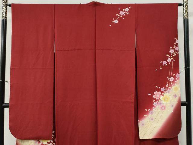 平和屋着物●豪華振袖　舞桜文　暈し染め　金彩　正絹　逸品　CABG0414yc