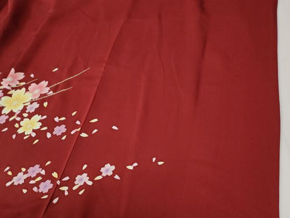 平和屋着物●豪華振袖　舞桜文　暈し染め　金彩　正絹　逸品　CABG0414yc