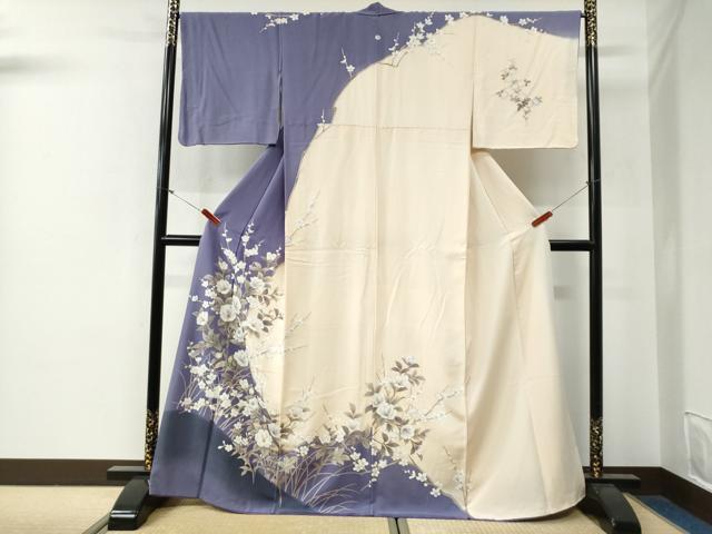 平和屋着物●訪問着　枝椿梅花文　金彩　正絹　逸品　CABG0416yc