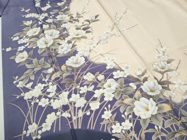 平和屋着物●訪問着　枝椿梅花文　金彩　正絹　逸品　CABG0416yc