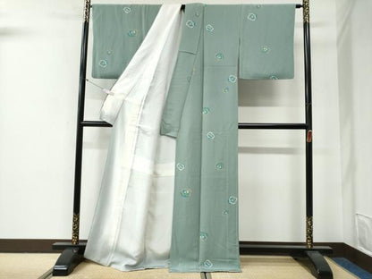 平和屋着物●上質な小紋　舞花文　正絹　逸品　CABG0418yc