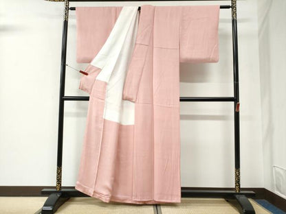 平和屋着物●京加賀友禅　百貫達雄監修　色無地　松竹梅地紋　虹色　正絹　逸品　CABG0419yc