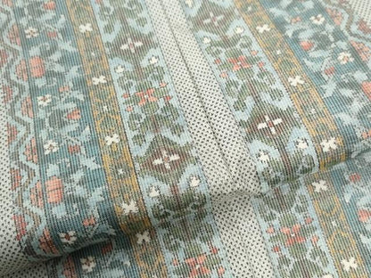 平和屋着物●本場大島紬　9マルキ　120亀甲　総絣　草花吉祥間道　正絹　逸品　CABG0423yc