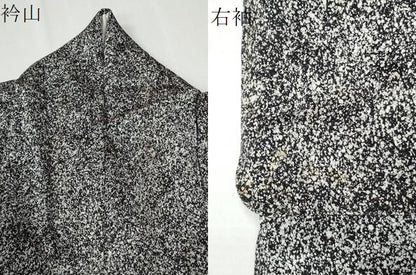 平和屋着物●訪問着　雪輪万寿菊枝松文　たたき染め　黒地　金彩　正絹　逸品　CABG0425yc