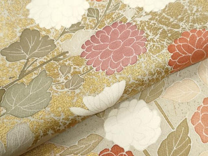 平和屋着物●訪問着　駒刺繍　枝花文　金彩　ロング丈　正絹　逸品　CABG0426yc