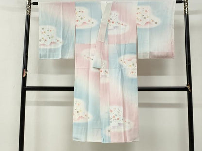 平和屋着物●長襦袢　袷　舞花文　暈し染め　正絹　逸品　未使用　CABG0433yc