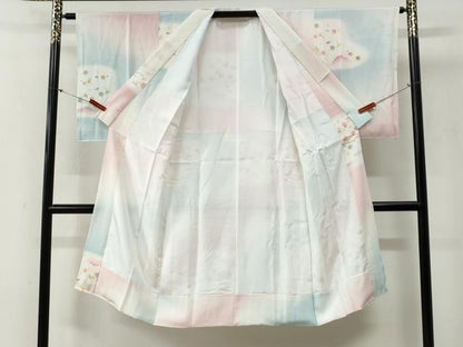 平和屋着物●長襦袢　袷　舞花文　暈し染め　正絹　逸品　未使用　CABG0433yc