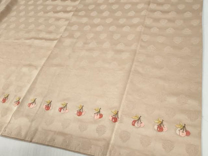 平和屋着物●訪問着　総刺繍　南天草花文　正絹　逸品　CABG0435yc