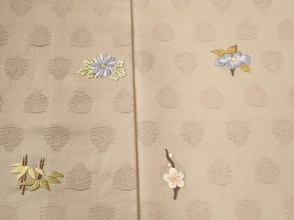 平和屋着物●訪問着　総刺繍　南天草花文　正絹　逸品　CABG0435yc