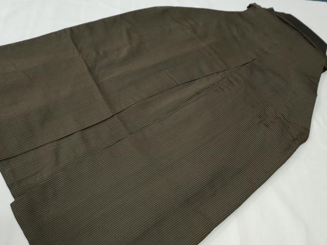 平和屋着物●男性　馬乗り袴　縞　正絹　逸品　CABG0436yc