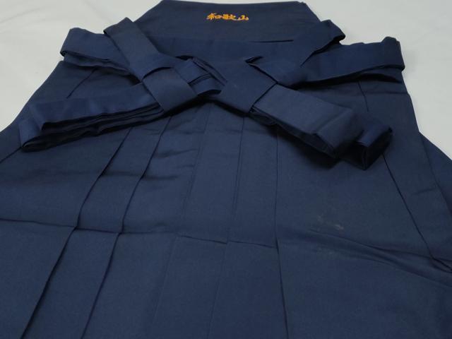平和屋着物●男性　馬乗り袴　色無地　鉄紺色　正絹　逸品　CABG0440yc