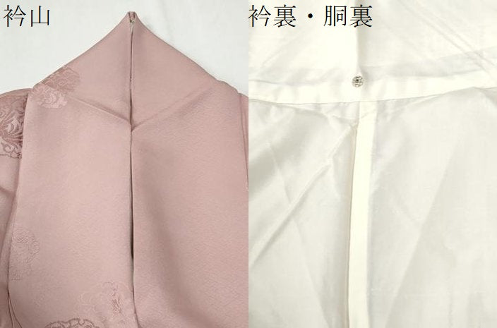 平和屋着物●上質な色無地　雪輪鳳凰花唐草地紋　石竹色　正絹　逸品　CABG0441yc