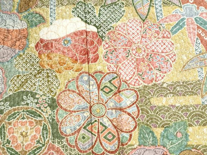 平和屋着物●訪問着　総絞り　松竹梅菊花文　金彩　正絹　逸品　CABG0444yc