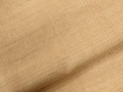 平和屋着物●結城紬　色無地　杏色　正絹　逸品　CABG0445yc