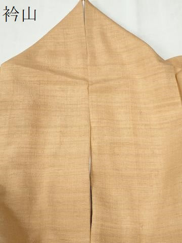 平和屋着物●結城紬　色無地　杏色　正絹　逸品　CABG0445yc