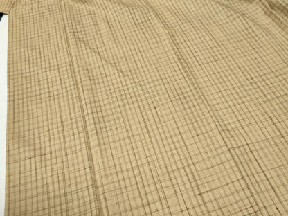 平和屋着物●上質な紬　格子　正絹　逸品　CABG0447yc