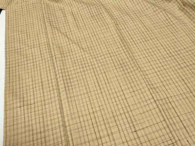 平和屋着物●上質な紬　格子　正絹　逸品　CABG0447yc