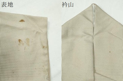平和屋着物●西陣　紋御召　矢代仁　格子　証紙付き　正絹　逸品　CABG0456yc