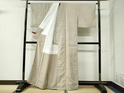 平和屋着物●西陣　紋御召　矢代仁　格子　証紙付き　正絹　逸品　CABG0456yc