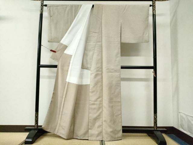 平和屋着物●西陣　紋御召　矢代仁　格子　証紙付き　正絹　逸品　CABG0456yc