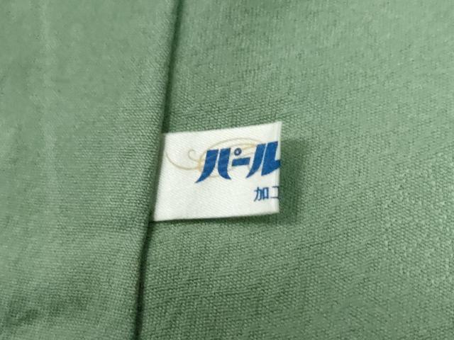 平和屋着物●上質な色無地　本草木染　花尽くし地紋　柳染色　反端付き　正絹　逸品　未使用　CABG0457yc