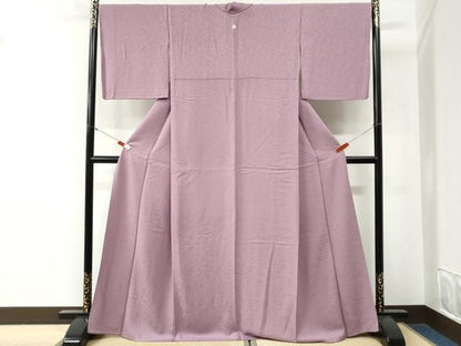 平和屋着物●上質な色無地　花唐草地紋　紅藤色　正絹　逸品　CABG0462yc