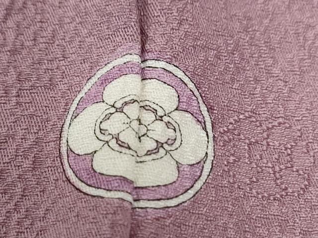 平和屋着物●上質な色無地　花唐草地紋　紅藤色　正絹　逸品　CABG0462yc