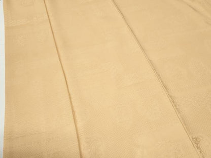 平和屋着物●上質な色無地　吉祥草花地紋　蜂蜜色　正絹　逸品　CABG0463yc