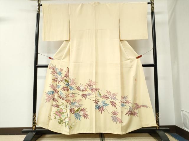 平和屋着物●本加賀友禅作家　金津五雄　色留袖　枝花文　正絹　逸品　CABG0467yc