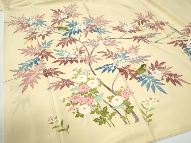 平和屋着物●本加賀友禅作家　金津五雄　色留袖　枝花文　正絹　逸品　CABG0467yc
