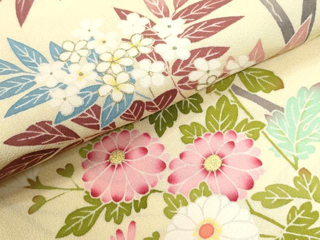平和屋着物●本加賀友禅作家　金津五雄　色留袖　枝花文　正絹　逸品　CABG0467yc