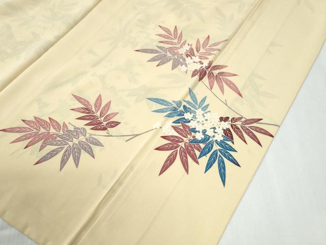 平和屋着物●本加賀友禅作家　金津五雄　色留袖　枝花文　正絹　逸品　CABG0467yc