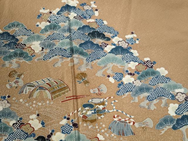 平和屋着物●創業460年・千總　訪問着　浜松梅文　貝　三越扱い　正絹　逸品　CABG0468yc