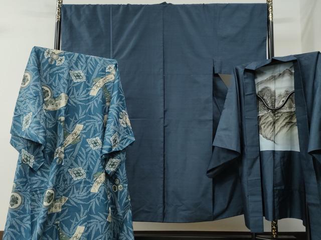 平和屋着物●男性 本場大島紬 アンサンブル・長襦袢セット 100亀甲 総詰め 正絹 逸品 CABG0472yc