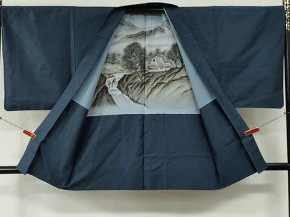 平和屋着物●男性 本場大島紬 アンサンブル・長襦袢セット 100亀甲 総詰め 正絹 逸品 CABG0472yc