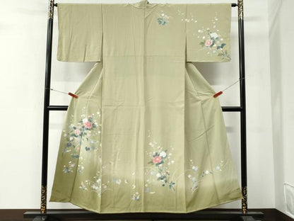 平和屋着物●訪問着　友禅　牡丹花文　暈し染め　正絹　逸品　未使用　CABG0479yc