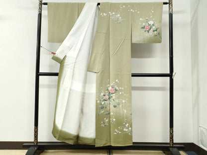 平和屋着物●訪問着　友禅　牡丹花文　暈し染め　正絹　逸品　未使用　CABG0479yc