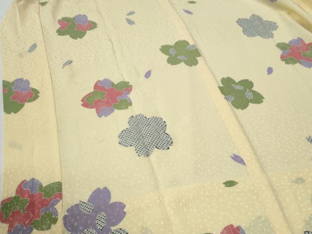 平和屋着物●長襦袢　無双仕立て　舞桜文　半衿刺繍　正絹　逸品　未使用　CABG0481yc