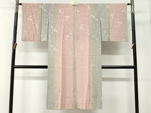 平和屋着物●長襦袢　無双仕立て　舞桜地紋　暈し染め　やまと誂製　半衿刺繍　正絹　逸品　未使用　CABG0484yc