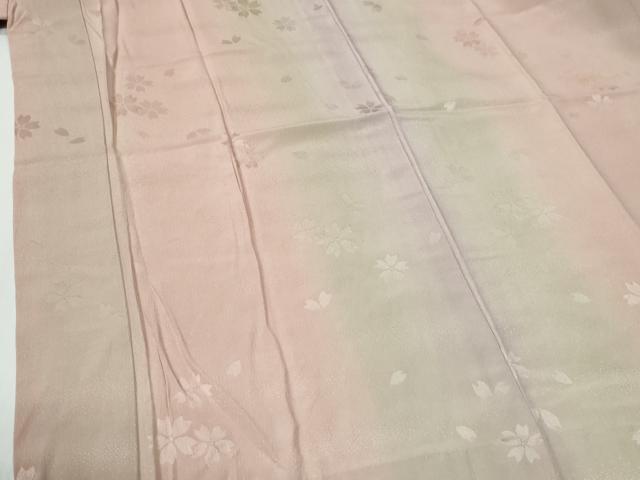 平和屋着物●長襦袢　無双仕立て　舞桜地紋　暈し染め　やまと誂製　半衿刺繍　正絹　逸品　未使用　CABG0484yc