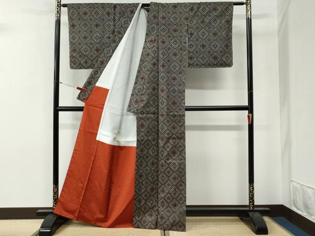 平和屋着物●本場大島紬　龍郷絣　証紙付き　正絹　逸品　未使用　CABG0485yc