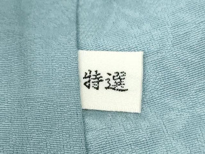 平和屋着物●上質な色無地　花唐草地紋　浅縹色　正絹　逸品　CABG0494yc